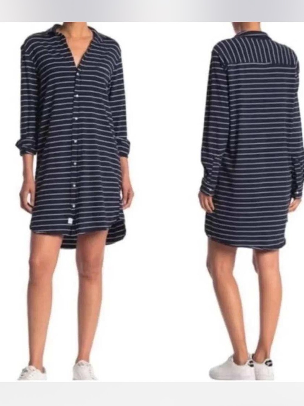 Frank & Eileen Striped Button Down Shirt Dress